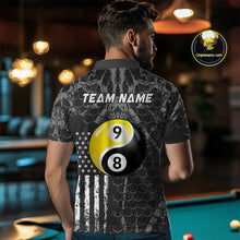 Load image into Gallery viewer, Custom US Eagle 8 9 Ball Yin Yang Billiard Shirts for Men Billiard Team Shirts Billiard League Polo &amp; 1/4 Zip NNT91