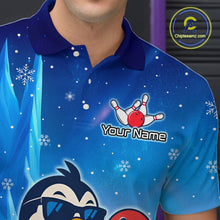 Load image into Gallery viewer, Funny Christmas Penguin Bowling Shirt for Men Custom Bowling Team Jersey Bowling Unisex QZT796