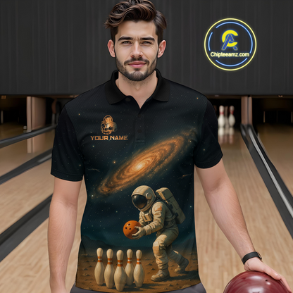 Astronaut Bowling Shirts for Men Women Team Custom Bowling Polo and Quarter Zip MBL152