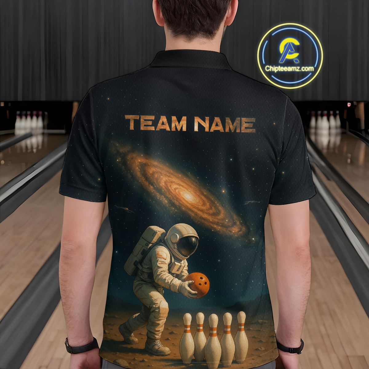 Astronaut Bowling Shirts for Men Women Team Custom Bowling Polo and Quarter Zip MBL152