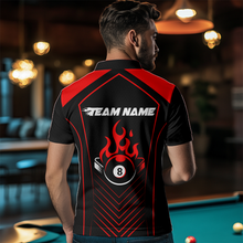 Load image into Gallery viewer, Customized Red 8 Ball Pool Crown Men's Billiard Shirts, Billiard Team Shirts Polo &amp; 1/4 Zip Shirts NNT37