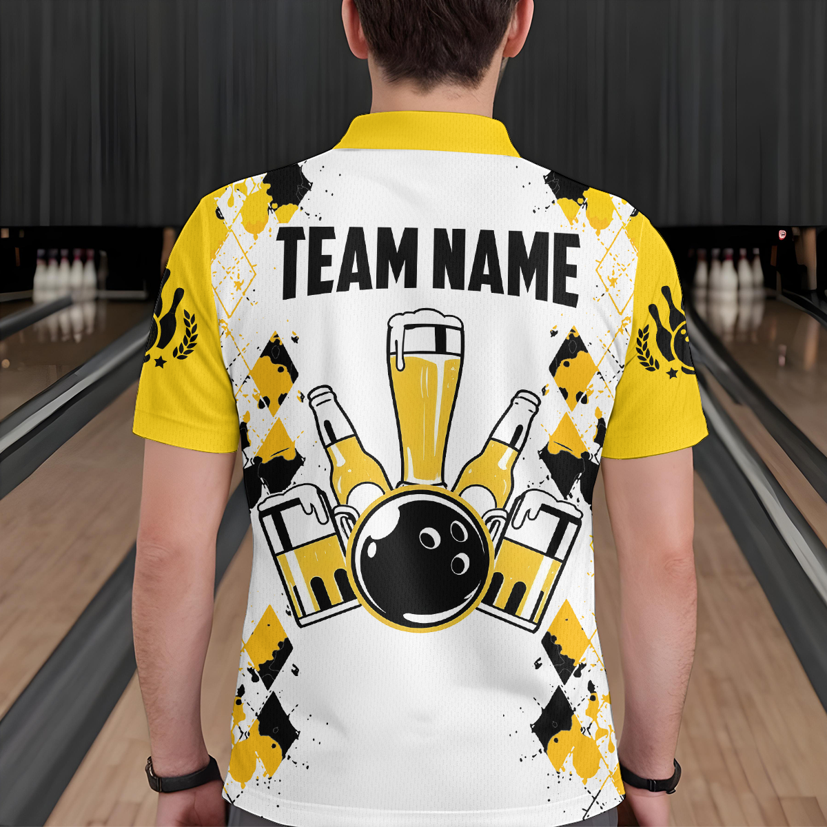 Personalized Beer Bowling Team Jerseys Unisex Polo Bowling Shirt for Men Women QZT542