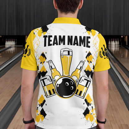 Personalized Beer Bowling Team Jerseys Unisex Polo Bowling Shirt for Men Women QZT542