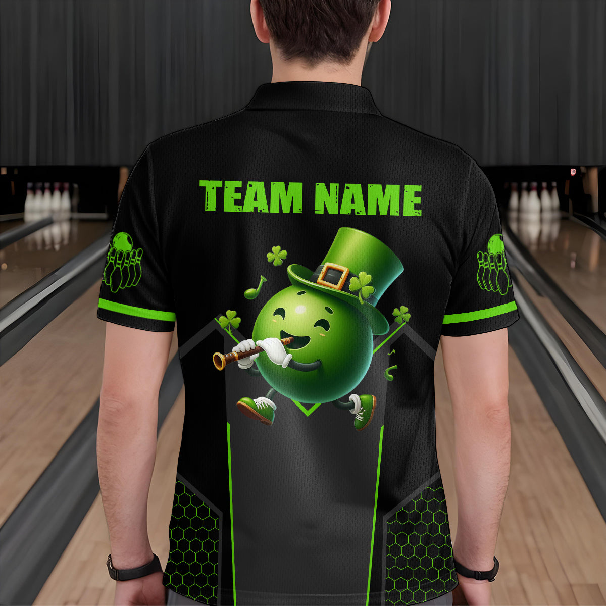 Personalized St Patrick Day Bowling Shirt Polo Green Bowling Jersey Team League QZT621