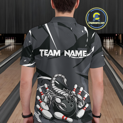 Custom Scorpio Zodiac Bowling Men Bowling Shirt Polo & Quarter-Zip Bowling Team Jerseys HNT59