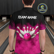 Load image into Gallery viewer, Pink Smoke Bowling Shirts for Men Women Team Personalized Bowling Polo and Quarter Zip MBL130
