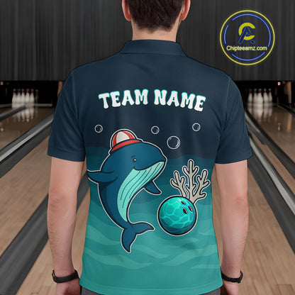 Custom Dolphin Bowling Shirt Summer Bowling Team League Polo Bowling Outfit QZT699