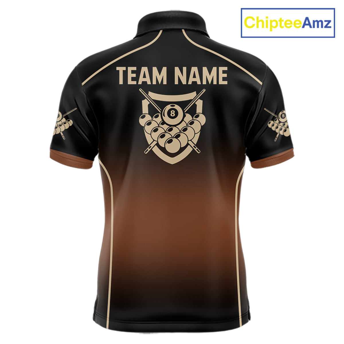 Black And Brown 8 Ball Pool Men Billiard Polo & 1/4-Zip Shirt Custom Billiard Balls Jerseys NYN2442