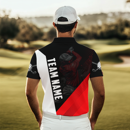 Custom Red Golf Polo Shirts for Men and Women's Matching Golf Shirts for Golfer MMG57