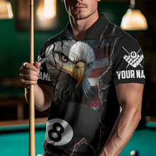 Load image into Gallery viewer, Eagle Billiard Shirt American Flag Billiard Jersey for Men Polo &amp; 1/4 Zip Shirt Team NNT02