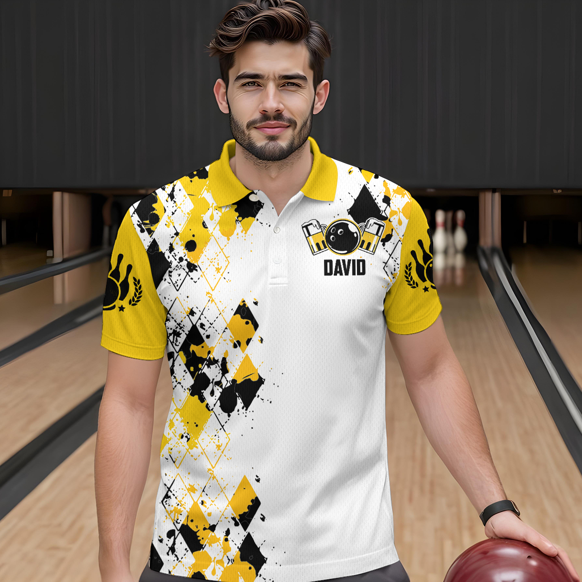 Personalized Beer Bowling Team Jerseys Unisex Polo Bowling Shirt for Men Women QZT542
