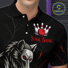 Load image into Gallery viewer, Wolf Bowling Shirt for Men Custom Bowling Team Jersey Black Polo &amp; Quarter-Zip Bowling Unisex QZT700