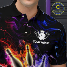 Load image into Gallery viewer, Custom Colorful Bowling Team Shirt for Men Bowling League Jersey Bowlers Gift QZT728