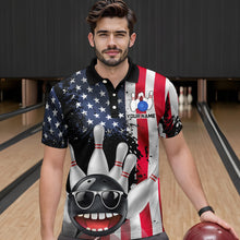 Load image into Gallery viewer, American Flag Bowling Shirts for Men Women Funny Bowling Jersey Team Bowling Shirt MBL10