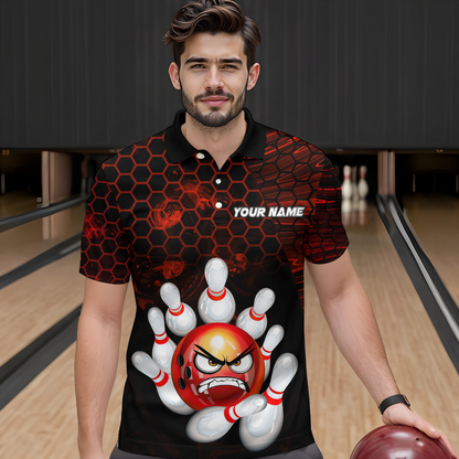 Angry Pin Red Bowling Shirts Custom Bowling Jersey for Men Women and Team MBL69