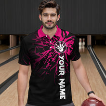 Load image into Gallery viewer, Custom Pink Bowling Shirts Funny Bowling Jersey for Men Women Team Polo&amp;1/4 Zip MBL44