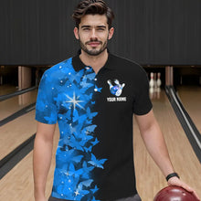 Load image into Gallery viewer, Blue Butterfly Bowling Polo Shirts For Men Women Custom Bowling Jersey Team BDT505