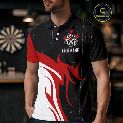 Red Skull Dartboard Grunge Custom Dart Shirt For Men, Dart Team Jerseys NYN0116