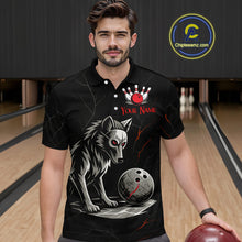 Load image into Gallery viewer, Wolf Bowling Shirt for Men Custom Bowling Team Jersey Black Polo &amp; Quarter-Zip Bowling Unisex QZT700