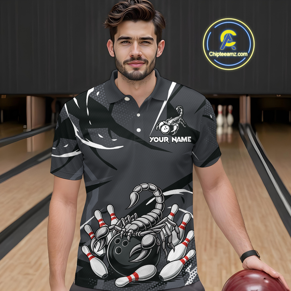 Custom Scorpio Zodiac Bowling Men Bowling Shirt Polo & Quarter-Zip Bowling Team Jerseys HNT59