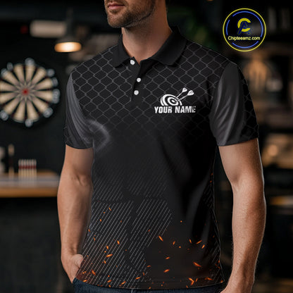 Men's Custom Darts Jersey With Thunder Wolfs & Dark Geometric Pattern NYN0283
