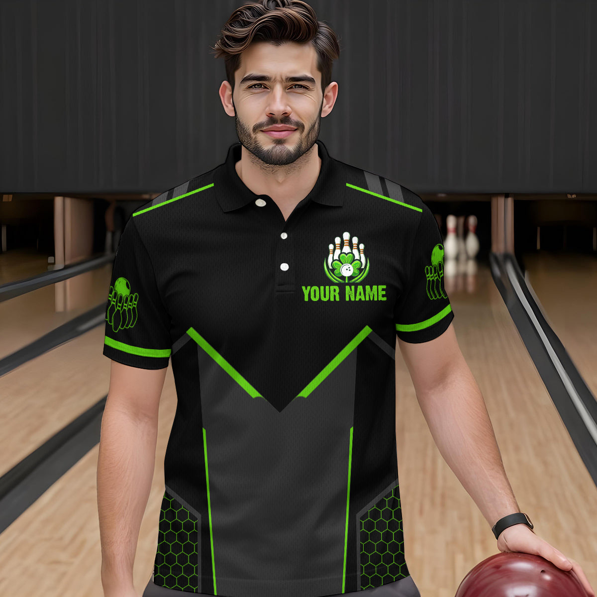 Personalized St Patrick Day Bowling Shirt Polo Green Bowling Jersey Team League QZT621