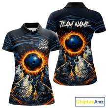 Load image into Gallery viewer, Wolf Bowling Jersey for Women Polo &amp; 1/4 Zip Custom Wolf Bowling Team Shirts Bowling League HNT205