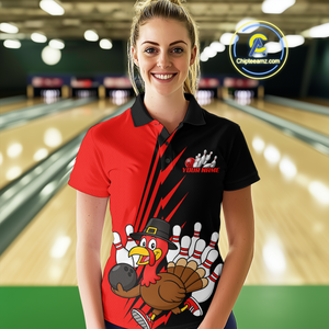 Red Turkey Bowling Shirts for Women Men Team Custom Bowling Jerseys Thanksgiving MBL180