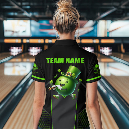 Personalized St Patrick Day Bowling Shirt Polo Green Bowling Jersey Team League QZT621
