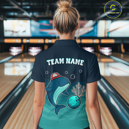 Custom Dolphin Bowling Shirt Summer Bowling Team League Polo Bowling Outfit QZT699