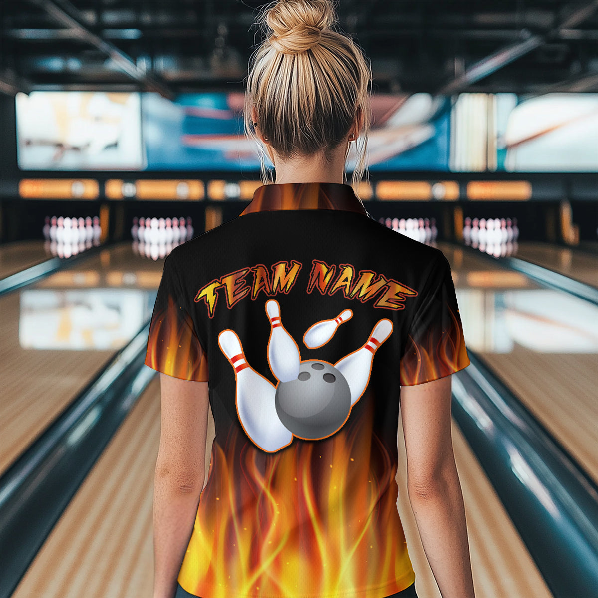Personalized Bowling Jersey with Name and Team Name Custom Bowling Team Jersey Bowling Polo Shirt for Women QZT17
