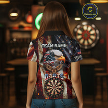 Load image into Gallery viewer, Vintage American Flag Eagle Dart Shirt For Women Custom Patriotic Darts Team Jersey Polo &amp; 1/4 Zip TDM4044