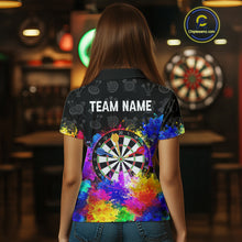 Load image into Gallery viewer, Funny Dartboard Colorful Grunge Dart Shirts For Women | Darts Team Jerseys – Polo &amp; Quarter Zip TDM3964