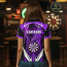 Load image into Gallery viewer, Purple Darts Jerseys Custom Thunder Lightning Dragon Dart Shirt Team Polo &amp; Quarter Zip For Women TDM4316