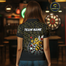Load image into Gallery viewer, Funny Bee Hexagon Dart Shirts For Women – Custom Darts Team Polo &amp; Quarter Zip Jerseys TDM4003