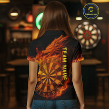 Load image into Gallery viewer, Personalized 3D Orange Dartboard Dragon Flame Dart Shirts For Women Custom Darts Team Jerseys TDM4069