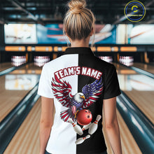 Load image into Gallery viewer, American Eagle Polo Bowling Shirt Custom Black &amp; White Bowling Jersey for Men And Women QZT686