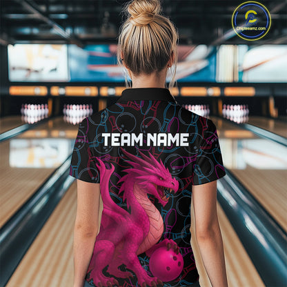Pink Dragon Bowling Shirt Custom Bowling Jerseys for Men Women with Team Name MBL89