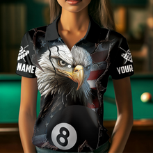 Load image into Gallery viewer, Eagle Billiard Shirt American Flag Billiard Jersey for Women Polo &amp; 1/4 Zip Shirt Team NNT02