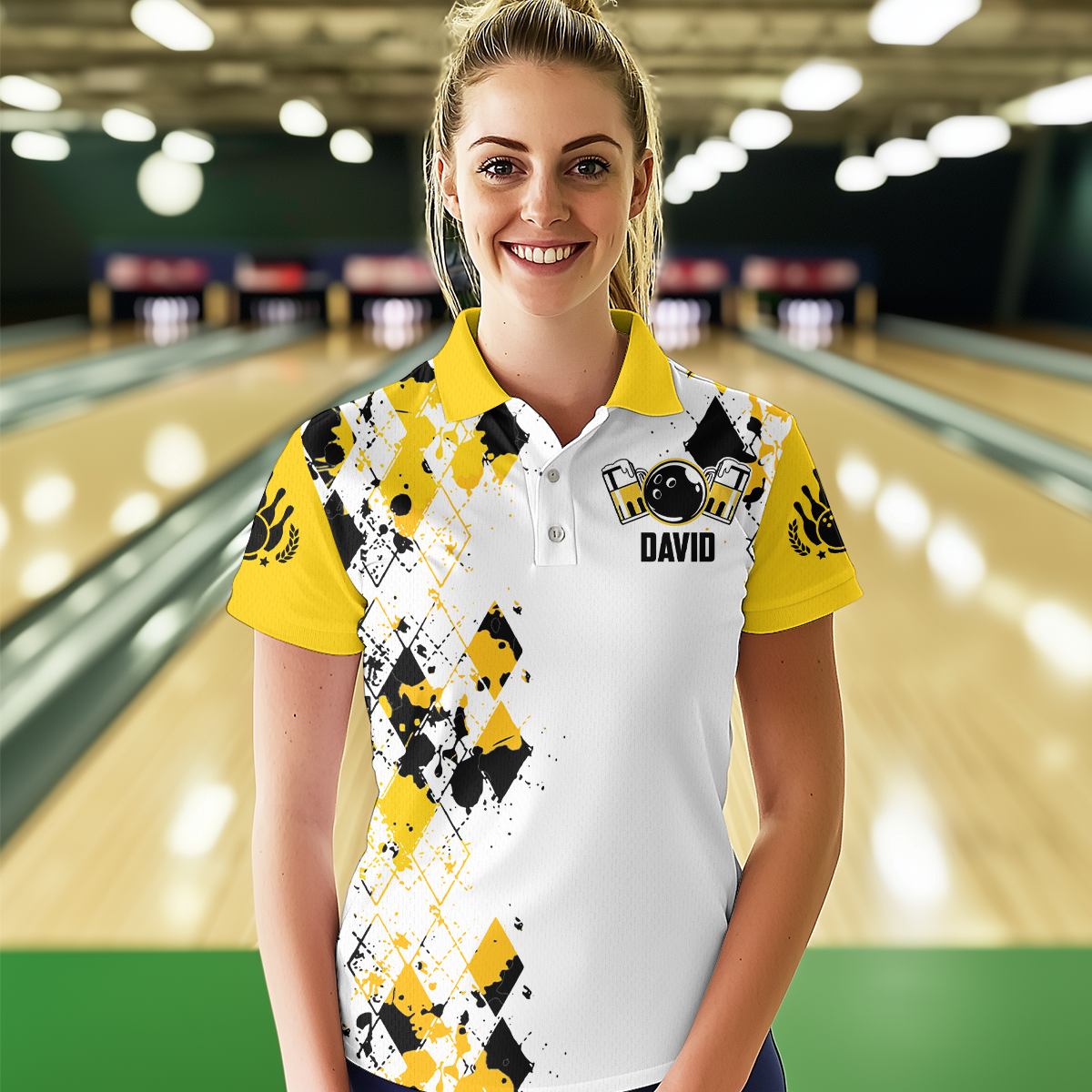 Personalized Beer Bowling Team Jerseys Unisex Polo Bowling Shirt for Men Women QZT542
