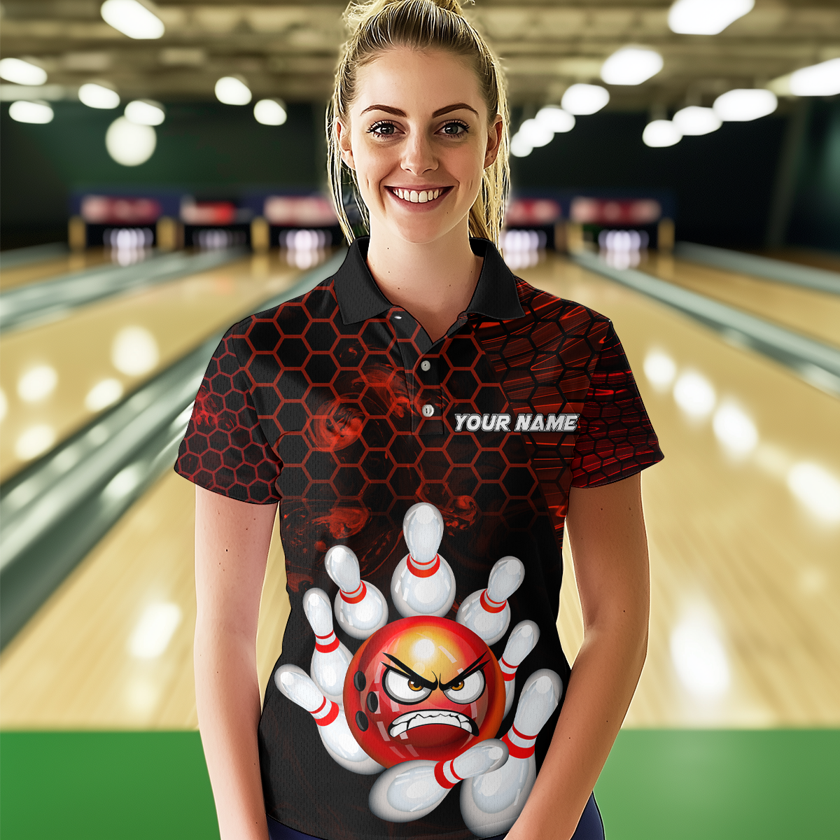 Angry Pin Red Bowling Shirts Custom Bowling Jersey for Men Women and Team MBL69