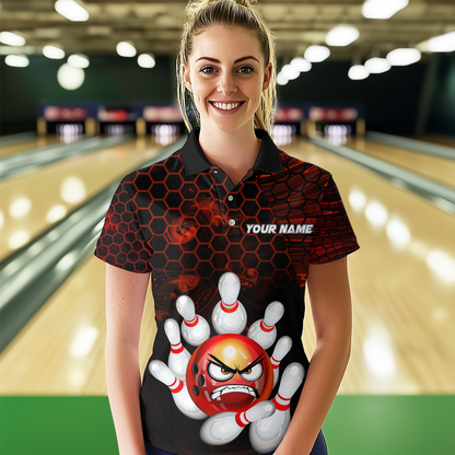 Angry Pin Red Bowling Shirts Custom Bowling Jersey for Men Women and Team MBL69