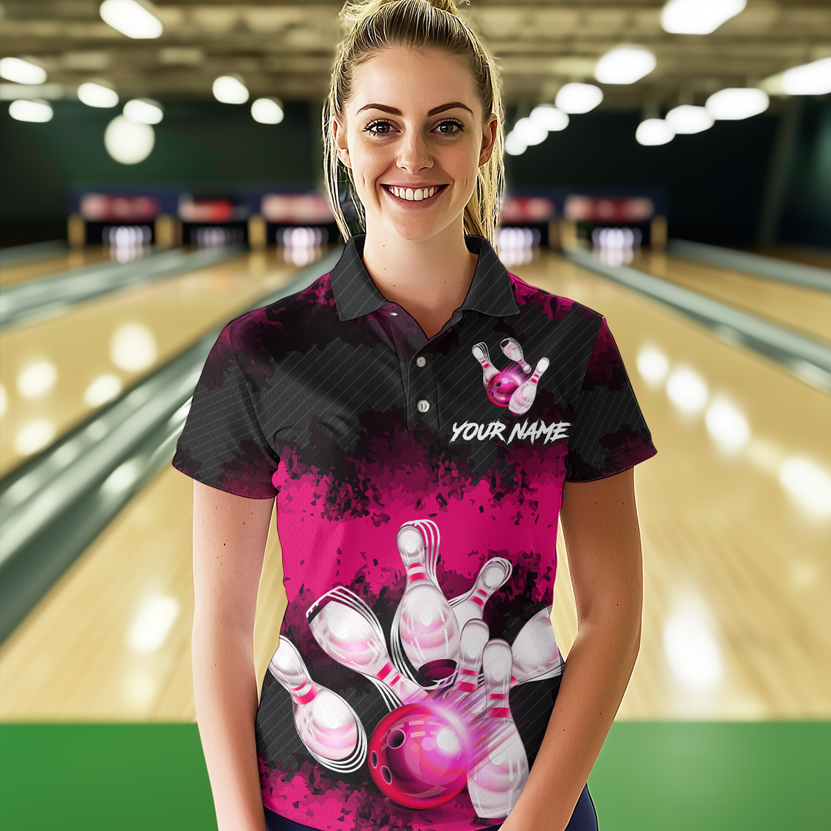 Customize Pink Bowling Shirts for Men Women Team Bowling Polo & 1/4 Zip Shirts MBL81