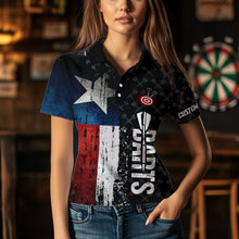 Load image into Gallery viewer, Grunge Vintage Texas Flag Custom Retro Dart Shirts For Women, Pride Team Patriotic Dart Jerseys TDM3692