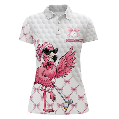 Pink Flamingo Golf Shirt For Women, Funny Pattern Golf Polo Shirt, Ladies Golf Outfit For Team NHT729