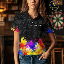 Load image into Gallery viewer, Funny Dartboard Colorful Grunge Dart Shirts For Women | Darts Team Jerseys – Polo &amp; Quarter Zip TDM3964