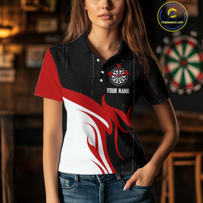 Red Skull Dartboard Grunge Custom Dart Shirt For Women, Dart Team Jerseys NYN0116