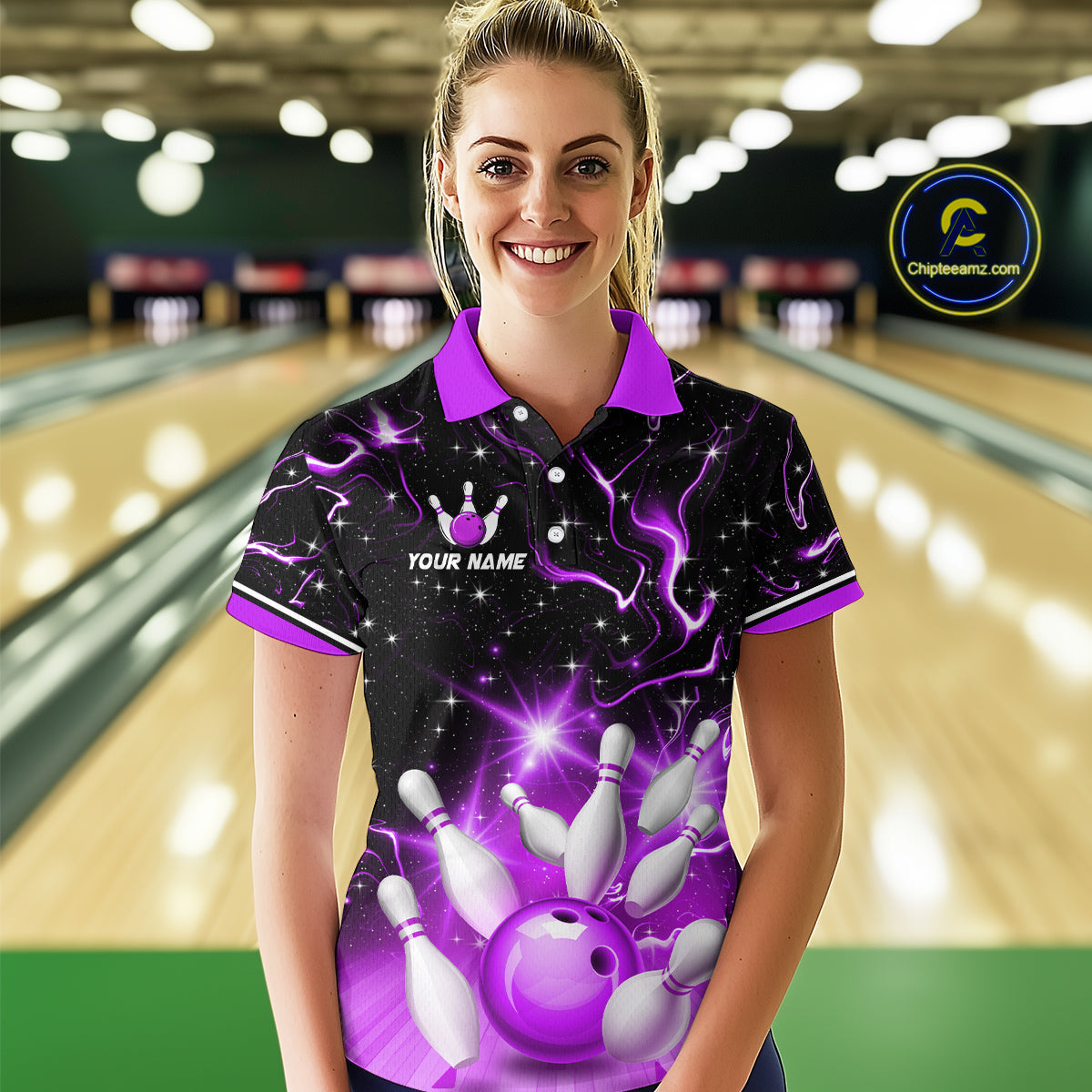 Purple Dragon Flaming Bowling Shirt for Men and Women Custom Bowling Jersey for Team MBL87