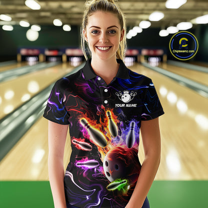 Custom Colorful Bowling Team Shirt for Women Bowling League Jersey Bowlers Gift QZT728