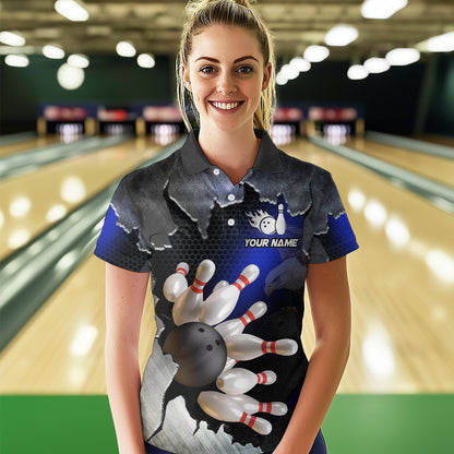 Custom Eagle Blue Bowling Shirt for Men Women Team Eagle Bowling Jersey Shirts MBL77